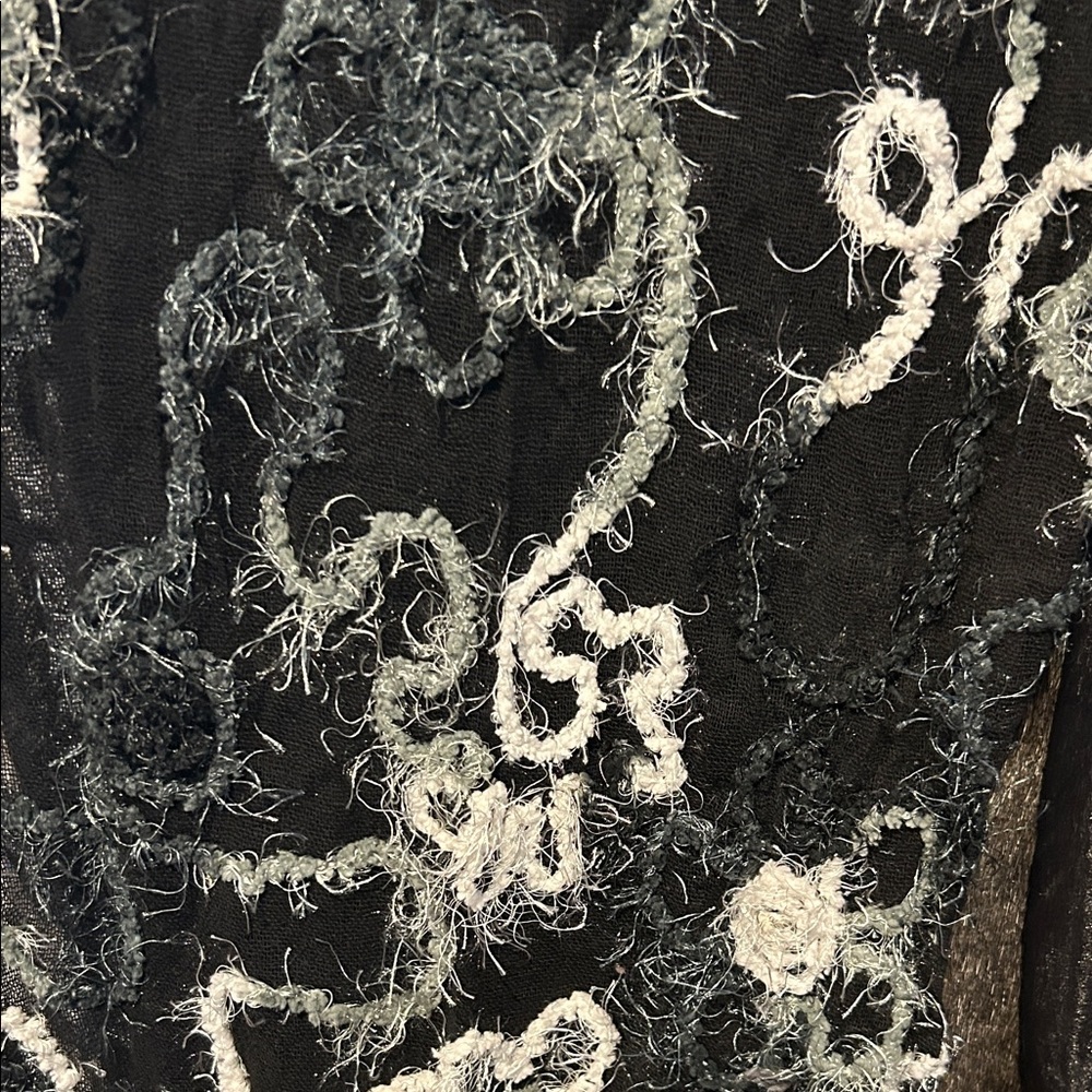 Textured Black and White Patterned scarf